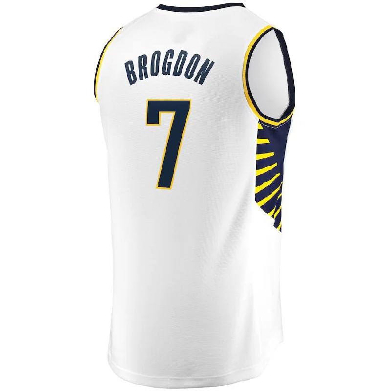 IN.Pacers #7 Malcolm Brogdon Fanatics Branded Fast Break Replica Jersey White Association Edition Stitched American Basketball Jersey-NFC Football Jersey with Number -