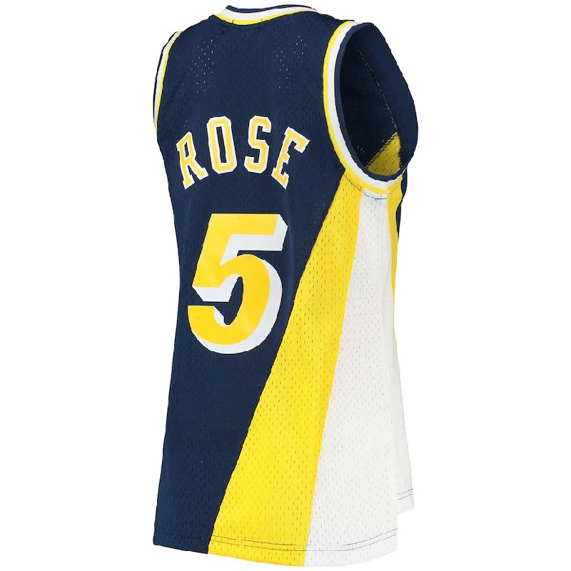 IN.Pacers #5 Jalen Rose Mitchell & Ness Women's 1996-97 Hardwood Classics Swingman Jersey Navy Stitched American Basketball Jersey-NFC Team Jersey with Team Logo -