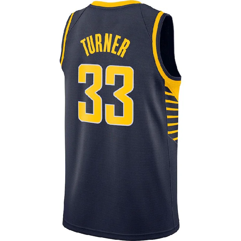 IN.Pacers #33 Myles Turner Swingman Jersey Navy Icon Edition Stitched American Basketball Jersey-NFC NFC Football Jersey Collection -