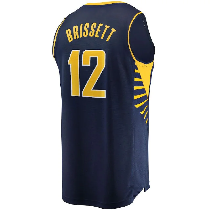 IN.Pacers #12 Oshae Brissett Fanatics Branded Youth 2021-22 Fast Break Replica Jersey Navy Icon Edition Stitched American Basketball Jersey-NFC NFC Replica Team Jersey -