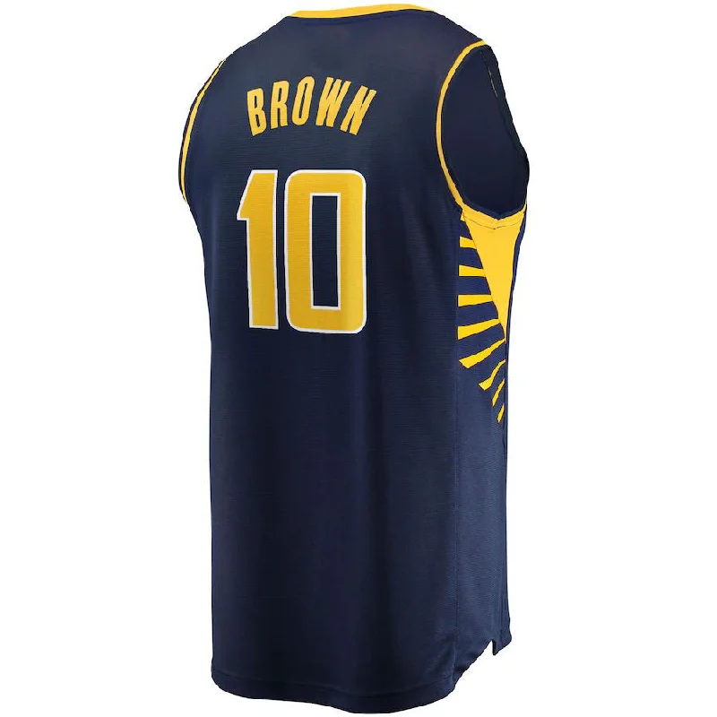 IN.Pacers #10 Kendall Brown Fanatics Branded 2021-22 Fast Break Replica Jersey Icon Edition Navy Stitched American Basketball Jersey-NFC Special Edition Football Jersey -