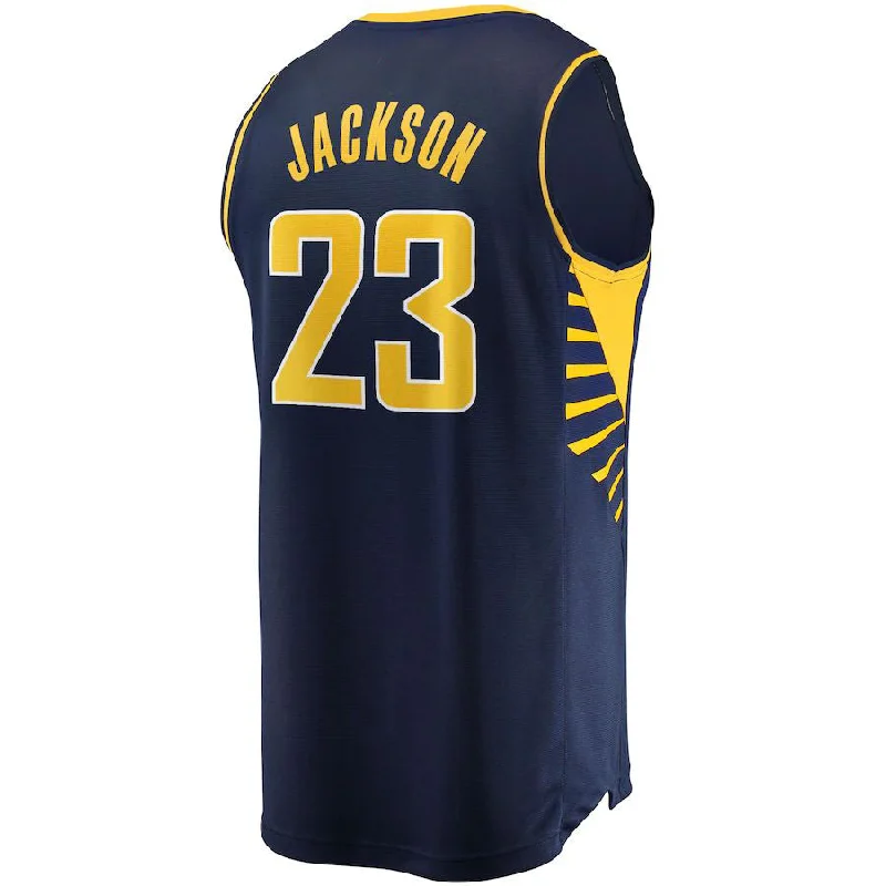 IN.Pacers #23 Isaiah Jackson Fanatics Branded 2021-22 Fast Break Replica Jersey Icon Edition Navy Stitched American Basketball Jersey-NFC Fan Football Jersey -