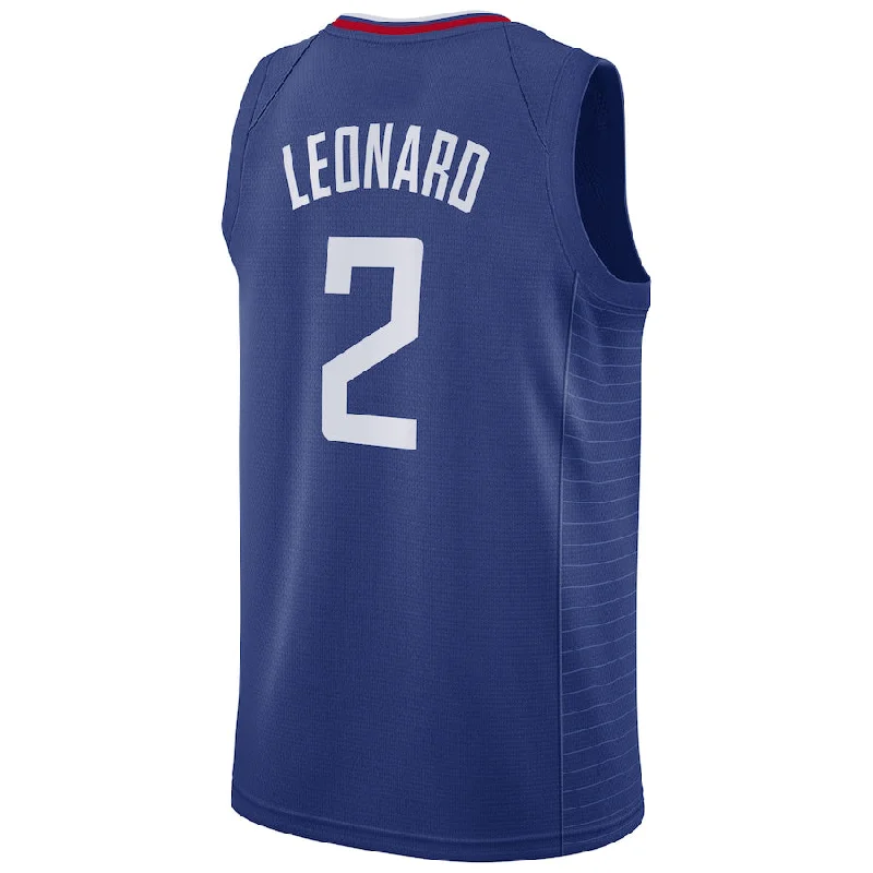 LA.Clippers #2 Kawhi Leonard 2019-20 Swingman Jersey Icon Edition Royal Stitched American Basketball Jersey-NFC Jersey with Official NFL Branding -