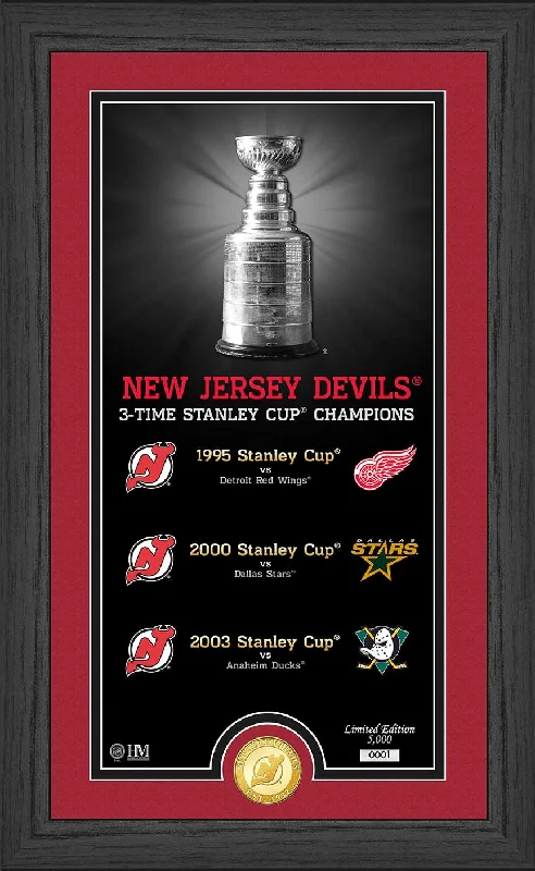 New Jersey Devils "Legacy" Supreme Bronze Coin Panoramic Photo Mint-NFC Football Jersey Shop -